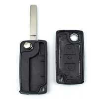 Coque de clé de voiture de remplacement haut de gamme pour télécommande sans clé, 3 boutons, lame HU83 non coupée, CE5032 avec rainure