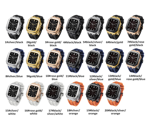 Kit de rénovation de luxe <span class=keywords><strong>AP</strong></span> boîtier en acier inoxydable et bracelet de montre en caoutchouc 45mm 44mm pour Apple Smart Watch Series 6 7 SE Band - Product Image 6