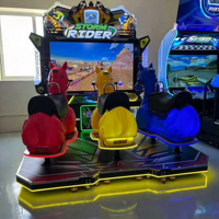 Machine de jeu d'arcade de course de chevaux dynamique pour 3 joueurs, simulateur à monnayeur avec distribution de tickets, en plastique, pour parc d'attractions intérieur