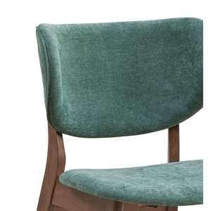 Ensemble de 2 chaises d'appoint rembourrées DB vert et noyer pour le salon - Product Image 6