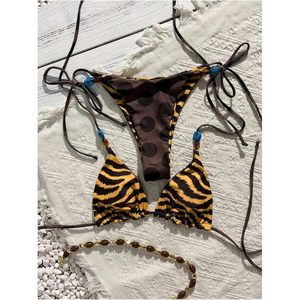 FOXA Women's 2 Piece Polka Dot <b>Bikini</b> Halter <b>Triangle</b> Reversible Swimsuit Cheeky Bathing Suit - Product Image 3
