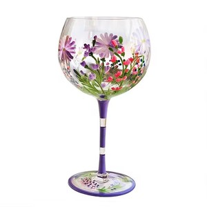 Gobelets en verre peints à la main L Verres à vin vintage Peinture à la main Verre à vin <span class=keywords><strong>Dessin</strong></span> à la main Fleur Gin Tonic Tasse à boire - Product Image 5