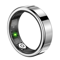 Anillo Inteligente de Fitness, Resistente al Agua IP68, Control por Aplicación IOS, Monitorización del Sueño, Frecuencia Cardíaca, Oxígeno en Sangre, Acero Inoxidable