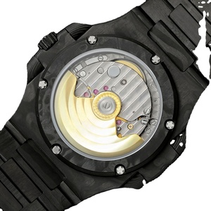 Meilleure Vente Montre Classique Élégante en Fibre de Carbone Texturée Camouflage Cadran Noir Élégant Date Automatique Étanche Montre-Bracelet de Luxe - Product Image 6