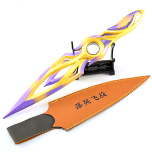 30CM VALORANT Championship Falling Leaf Spinner Purple Dagger All-metal Collectible Desk Decor Game Peripheral Cosplay Prop - Product Image 1