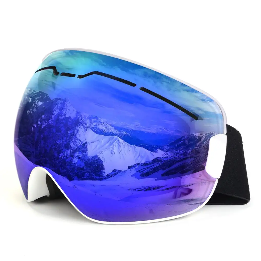 نظارات التزلج الشتاء TPU إطار مكافحة الضباب عدسة مزدوجة مع ثقوب على الجليد تزلج نظارات