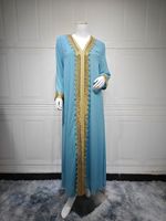Moyen-Orient mode musulmane 2 pièces Abaya ensemble Robe turque Robe de soirée islamique longue Dubaï Abaya avec dentelle dorée
