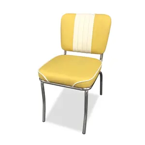 (SP-LC292) 1950s الأمريكية أصفر برتقالي الأثاث التجاري العتيقة الكراسي كرسي طعام مصنوع من الجلد