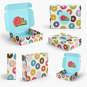 Best Seller Custom Printed Donut Pattern Corrugated Mailer <b>Boxes</b> Food Safe <b>Bakery</b> Gift <b>Boxes</b> With Inner Print Own Factory - Product Image 3