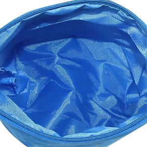 Pochette cosmétique en toile unie avec fermeture éclair, personnalisable avec logo DIY, imperméable et doublée, pour le maquillage et les voyages - Product Image 2