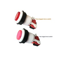Bouton de console de jeu A4 de style américain, rond de 33 mm, verrouillable, détachable, à réinitialisation automatique, 5A 12V