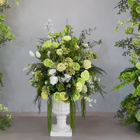 Décoration de table de mariage personnalisée, arrangement floral en soie, centre de table artificiel en hydrangea vert pour la décoration de table