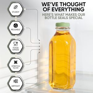 Food-grade Silicone <b>Bottle</b> Covers Airtight Anti-leak <b>Milk</b> Caps Compatible with Most 48mm Neck <b>Glass</b> <b>Bottles</b> - Product Image 6