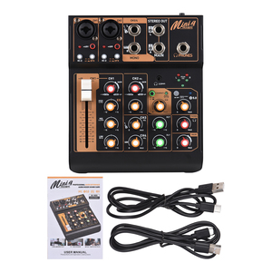 เครื่องผสมสัญญาณเสียงแบบพกพา4ช่องแผงวงจรมิกซ์เสียงขนาดเล็กพร้อม USB BT 48V Phantom Power 3-band EQ <span class=keywords><strong>Loopback</strong></span> button - Product Image 2