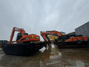 Used Doosan DH220LC-9S Amphibious Excavator <b>172</b> HP Pontoon Undercarriage Original Paint for River Dredging DH220 - Product Image 2