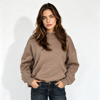 Hoodie décontracté pour femme, confortable, pour le sport et le quotidien, en molleton bouclette 400 GSM, personnalisable, style streetwear, vente en gros