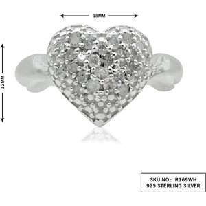 Jewelspaark Anillo de plata de ley 925 con forma de corazón y diamantes de 0,26 quilates, color G, para mujer, compromiso - Product Image 6