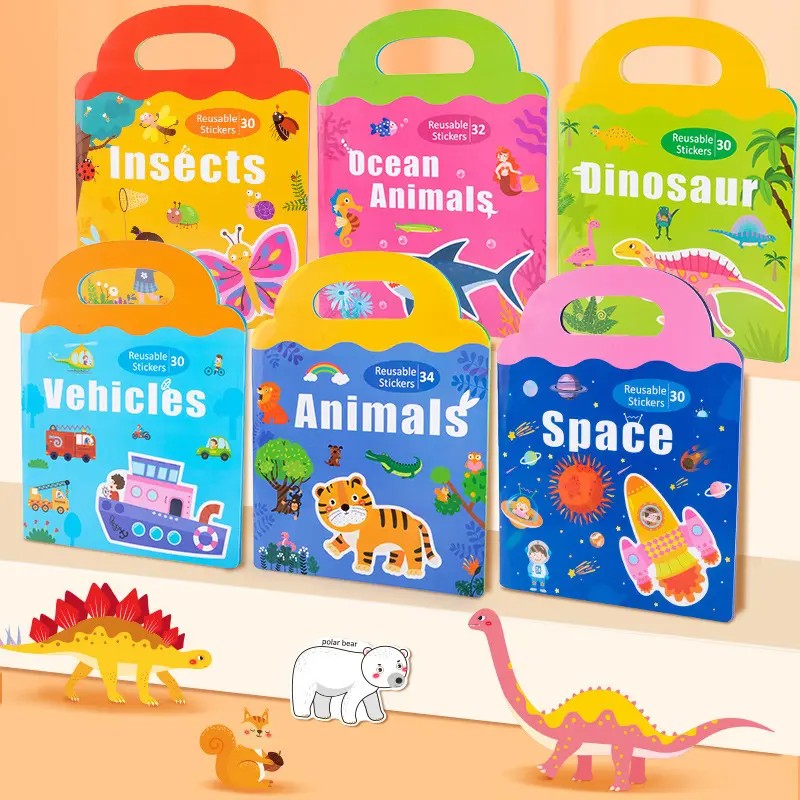 ULi Fábrica Crianças Baby Sticker Book Impressão Crianças Custom Reutilizável Magnetic Sticker Books