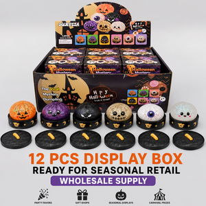 Jouet Squishy Pailleté Halloween en Panier – 6 Motifs Assortis – Doux et Moelleux – Idéal pour Fêtes d'Enfants – Vente en Gros - Product Image 6