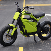 Vélo électrique tout-terrain 1500W avec suspension inversée au lithium, pneus larges, vitesse unique, léger, vitesse maximale >50 km/h