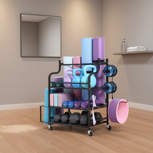 Organizador de Equipos de Gimnasio en Casa, Soporte para Mancuernas, Pesas Rusas y Tapetes de Yoga, Acero con Acabado en Polvo, 30.5 Pulgadas - Product Image 2