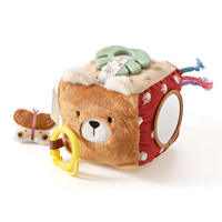 Cube sensoriel personnalisé en tissu doux, jouet multi-textures, anneau de dentition, hochet, bloc d'apprentissage précoce, entraînement tactile, miroir 10x10x10cm