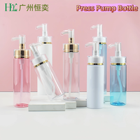 Bouteilles à pompe en PET personnalisées de 100 ml, 120 ml, 150 ml, 200 ml pour shampoing et après-shampoing, flacon en plastique transparent vide avec pompe