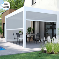 Pergola Extérieure Bioclimatique Moderne 3x3 3x4 en Aluminium, Étanche et Motorisée à Toit Lames Orientables