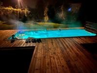 Autoportant 5.8 mètres natation spa piscine conteneur d'expédition piscine spa extérieur bain à remous