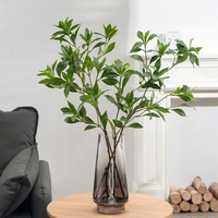 Arbre artificiel de haute qualité Silei Pieris Japonica 80 cm en PU, feuilles vertes durables, pour mariage, Noël, extérieur