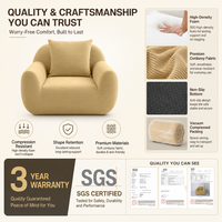 Fauteuil inclinable moderne blanc en mousse haute densité ultra-douce pour salon, chambre, appartement, villa, hôtel – Canapé modulaire en tissu