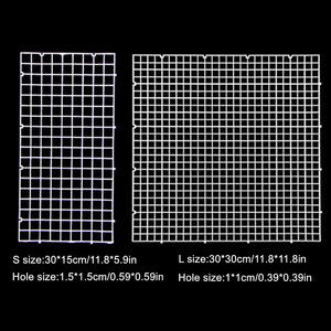 แผ่นกรองก้นตู้<span class=keywords><strong>ปลา</strong></span>แบบตาข่ายสีดำขาว ลายตาราง ต่อประกอบได้ พร้อมถ้วยดูดสุญญากาศ รูปทรงสี่เหลี่ยมผืนผ้า - Product Image 2