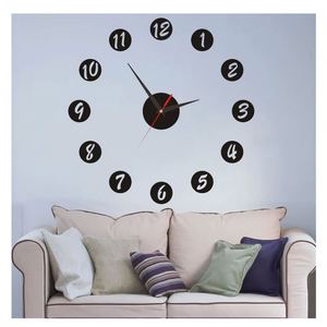 Horloge numérique moderne en acrylique DIY, autocollante, horloge murale 3D, horloge silencieuse à quartz pour la décoration de la maison, du salon et de la chambre - Product Image 1