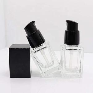 ขวดแก้วใสขุ่นหนาสำหรับบรรจุเอสเซนส์เครื่องสำอาง พร้อมปั๊มร้อน - Product Image 3