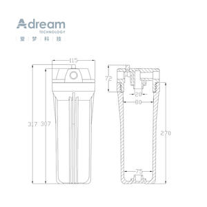 10 "ตัวกรองที่ชัดเจน/โปร่งใสพร้อมพอร์ตทองเหลือง1/<span class=keywords><strong>2</strong></span>" <span class=keywords><strong>3</strong></span>/4" - Product Image 2