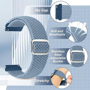 Bracelet de 20mm pour <span class=keywords><strong>Garmin</strong></span> Vivoactive 6/Vivoactive 5/<span class=keywords><strong>Garmin</strong></span> <span class=keywords><strong>Venu</strong></span>/<span class=keywords><strong>Venu</strong></span> <span class=keywords><strong>Sq</strong></span> 2/Forerunner 55/165/645/245 <span class=keywords><strong>Music</strong></span> bracelet élastique - Product Image 3