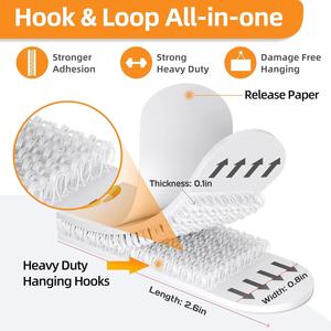 شرائط تعليق الصور بدون إتلاف، مشابك لتعليق الملصقات على الحائط، 40 شريطًا، 20 زوجًا، متوسطة الحجم، بيضاء اللون - Product Image 2