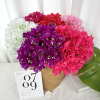 En stock : Bouquet de fleurs artificielles de bougainvillier, fausse composition florale de bougainvillier pour vase domestique et arrangements floraux de mariage