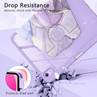 Coque pour IPad(A16) 11e génération 2025 et 10e génération 2022 avec porte-crayon, antichoc, rotation à 360 degrés, dos transparent pour iPad 11 "/10.9".