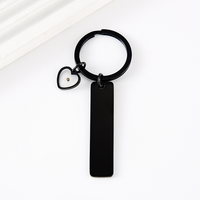 Ywyougang Porte-clés personnalisable en acier inoxydable avec mini-breloque cœur, accessoire gravable