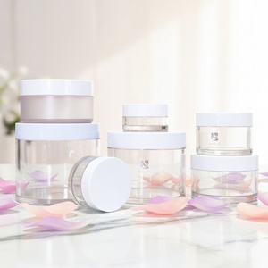 In Stock 30ml 50ml 100ml 120ml 200ml 250ml 300ml Empty Clear <b>Plastic</b> Thick Wall PET Cosmetic Cream Body Butter Scrub <b>Jar</b> - Product Image 1