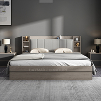 Kingsize- und Queensize-Holzbetten mit hohem Stauraum, Doppelbett für Zuhause und Hotel