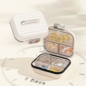 Boîte de rangement hebdomadaire compacte en gros avec verrouillage, multi-usages pour médicaments, idéale pour les voyages en extérieur, trousse médicale portable - Product Image 1