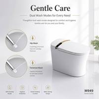 WC intelligent monobloc en céramique avec bidet électrique à chasse automatique, siphonique S-trap, siège chauffant et télécommande, garantie 3 ans