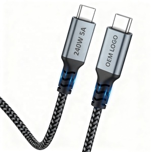 <span class=keywords><strong>Usb</strong></span> C để <span class=keywords><strong>USB</strong></span> C Cáp Type-C sạc nhanh 240W 5A <span class=keywords><strong>USB</strong></span>-C sạc dữ liệu cáp 1m 2m 3M 5m bện USBC chì 3ft 6ft 10ft Tipo Cáp - Product Image 1