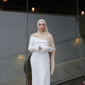 最新カスタム控えめプレミアムジャージーヒジャブ高級滑らかなジャージーイスラム教徒女性ヒジャブ - Product Image 3