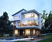 Villa en acier léger préfabriquée de luxe | Maison moderne de structure en acier | Conception personnalisée pour le projet de construction résidentielle
