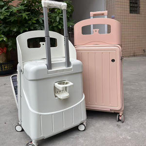 24 pollici impermeabile PC 4 Spinner ruote bagaglio bambini passeggio passeggino valigia rosa con serratura TSA essenziale per i viaggi dei bambini - Product Image 1