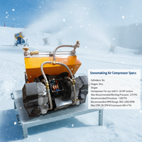 Cabezal de compresor de aire estacionario sin aceite de 5KW, 380V CA, 60Hz, 5-10 CFM, refrigerado por aire, para fabricación de nieve