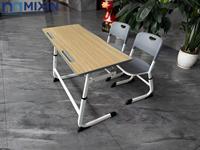 Bureau d'école double avec chaise, design moderne, mobilier de classe réglable, table d'étude en bois pour étudiants, université, école